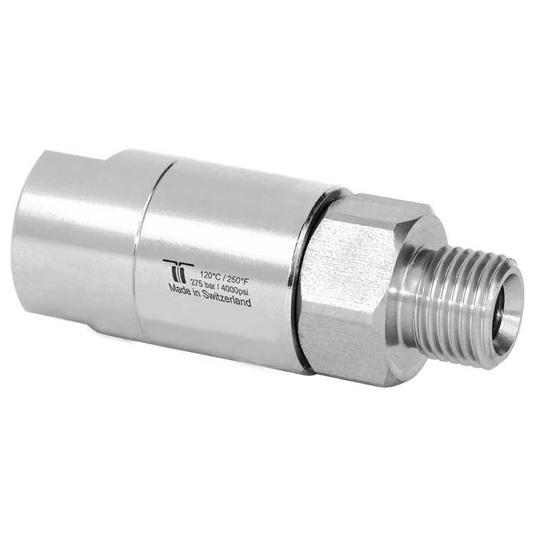 DGS 1/4" filetage intérieur : 1/4" filetage extérieur 250 bars 30 tr/min Raccord pivotant Mosmatic