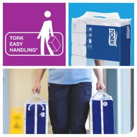 Tork Easy Handling® Verpackung – leicht zu tragen und zu entsorgen