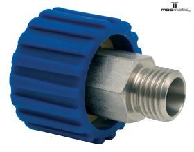 Mosmatic Quickverschraubung, blau, MS/rostfrei QVS-07 M22x1,5-F M14x1,5-M
