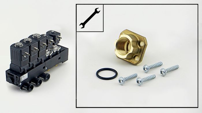 EHRLE Kit di riparazione per collettore con elettrovalvole, ingresso acqua 3/8" filettatura interna